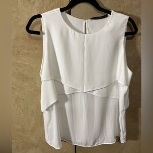 Zara Basic layered sleeveless white blouse